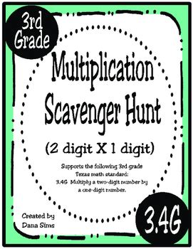 Digit X Digit Multiplication Scavenger Hunt Teks G Staar Practice