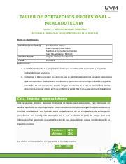 U1 Caso A1 Docx TALLER DE PORTAFOLIOS PROFESIONAL MERCADOTECNIA