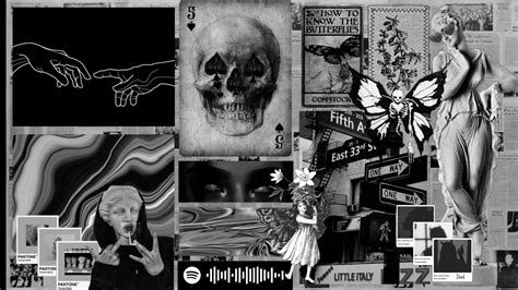 Gothic Black And White Aesthetic Wallpaper Collage Phone Background