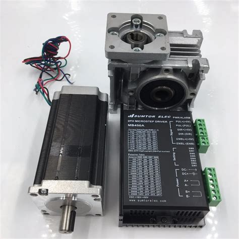 751 Worm Gearbox Nema23 Stepper Motor L76mm 3a 4lead Hybrid 24 50v Dc