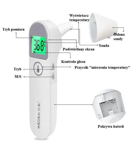 MedReha Termometr Bezdotykowy Na Podczerwień Medyczny LCD