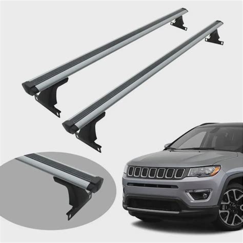 Travessa Rack De Teto Bepo Prata Para Jeep Compass 2017 Em Diante