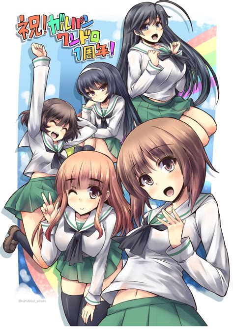 Safebooru 5girls Ahoge Akiyama Yukari Arm Behind Back Arm Up Bangs