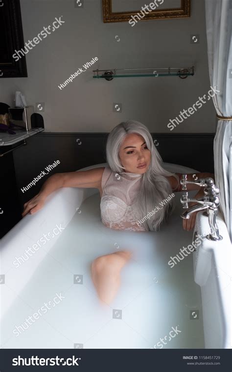 Beautiful Blonde Gorgeous Sexy Woman Milk Stock Photo Shutterstock