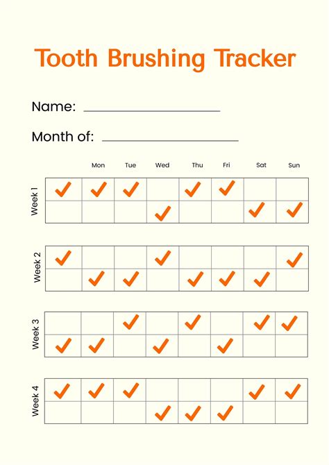 Teeth Brushing Chart in Illustrator, PDF - Download | Template.net