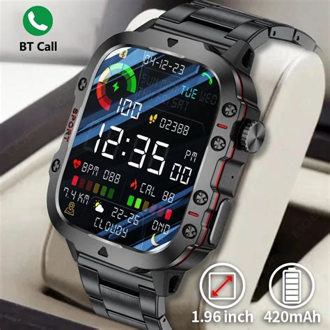 2024 Outdoor Military 3atm Waterproof Smart Watch Men 420mah Battery Heart Rate Sports Fitness