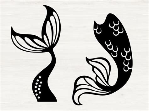 Silhouette Mermaid Tail Vector - pic-tools