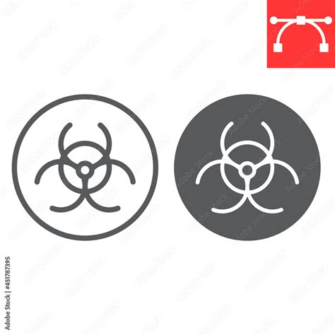 Biohazard line and glyph icon, biohazard symbol and ecology, toxic ...