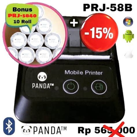 Jual Mini Portable Mobile Reciept Pos Printer Panda Prj B Mm Kertas