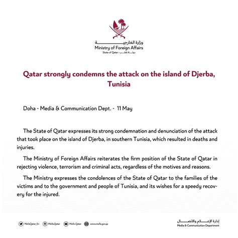 Ministry Of Foreign Affairs Qatar On Twitter Statement Qatar