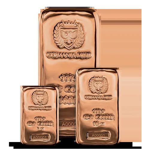 Copper Cast Bars Investment Products Germania Mint