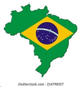 Simplified Map Brazil Outline Slightly Bent Stock Vector Royalty Free