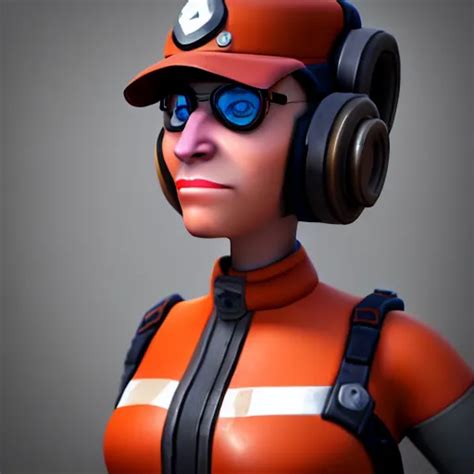 3 D Render Of Engineer From Team Fortress 2 By Valve Stable Diffusion