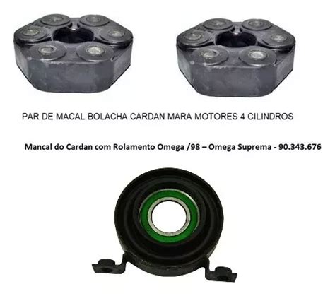 Par Mancal Bolacha Rolamento Cardan Omega Suprema Motores 4c