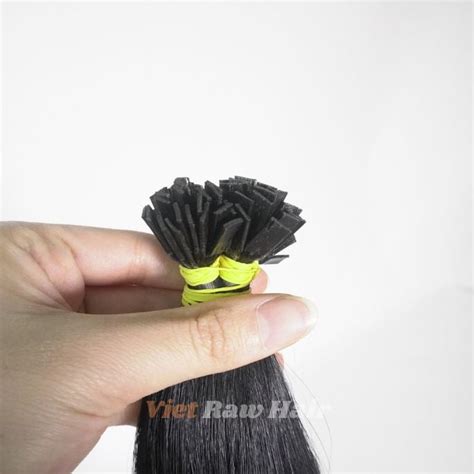 Natural Black Flat Tip Human Hair Extension Viet Raw Hair Single Donor