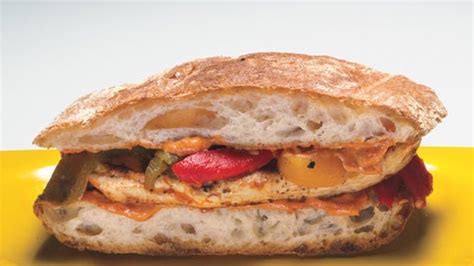 Turkey Cutlet Sandwiches with Smoked Paprika Mayo and Roasted Bell Peppers Recipe | Bon Appétit