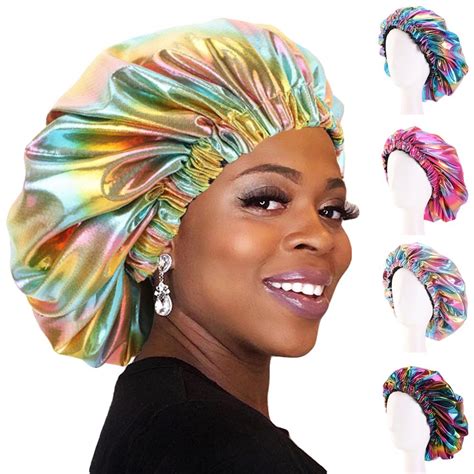 African Satin Bonnet For Women Night Sleep Cap Headwrap Hair Care Hat