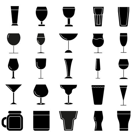 Wineglass Icon Vector Set Alcohol Drink Illustration Sign Collection Goblet Symbol Bar Logo