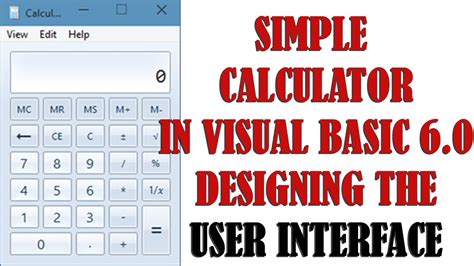 1 HOW TO CREATE A SIMPLE CALCULATOR IN MICROSOFT VISUAL BASIC 6 0 YouTube