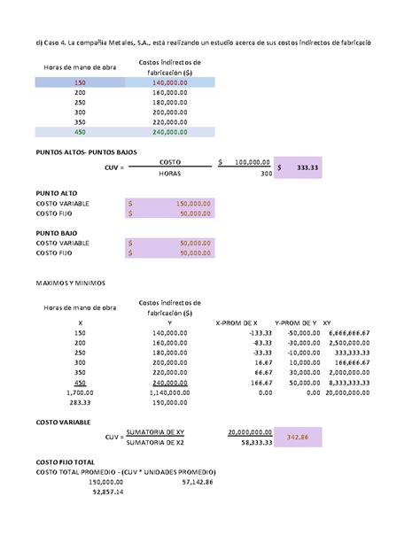 Act 3 contabilidad administrativa Bb d Caso 4 La compañía Metales