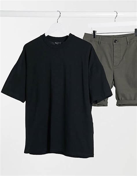 Asos Design Oversized T Shirt In Pique In Black Asos