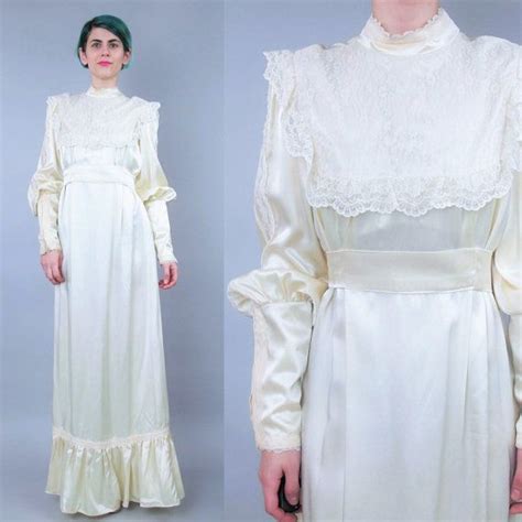 50 OFF GUNNE SAX 1970s Wedding Dress Vintage Long Sleeve Etsy Canada