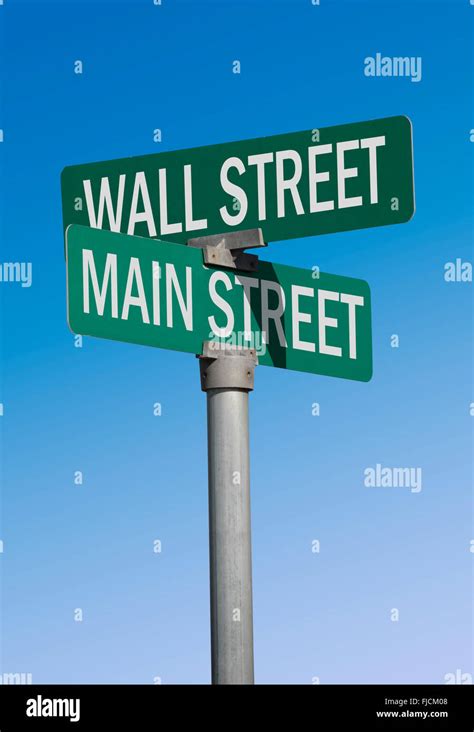 Wall Street And Main Street Sign Stock Photo Alamy