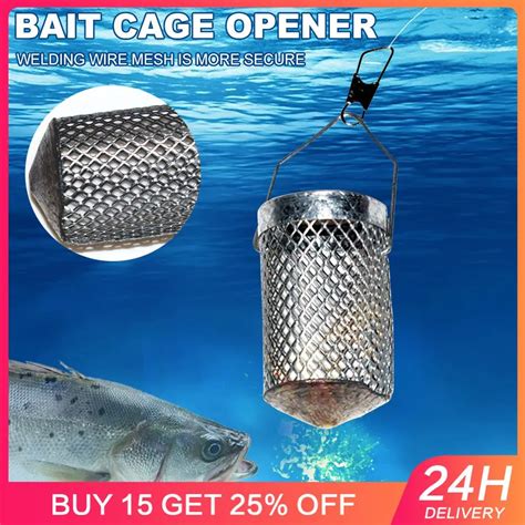 Pcs Fishing Trap Basket Stainless Steel Wire Feeder Holder Fishing