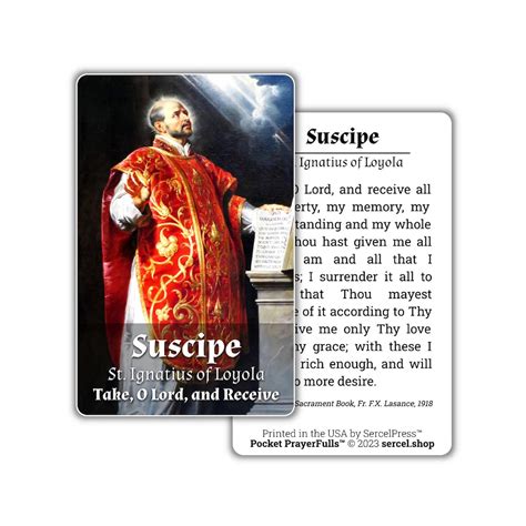 Suscipe Take O Lord And Receive St Ignatius Of Loyola Pocket