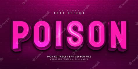 Premium Vector Poison 3d Text Style Effect Template Illustrations