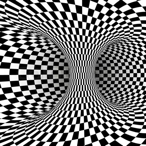 Black and white square optical illusion. Abstract chess illusion background. Vector illustration ...