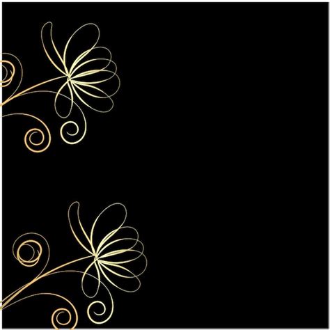 Premium Vector A Black Background With Gold Flowers And A Black