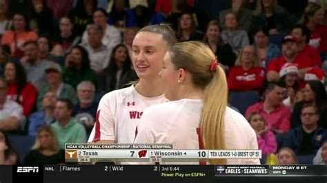 2 Texas Vs 1 Wisconsin Set 2 Semifinal Ncaa Women Volleyball