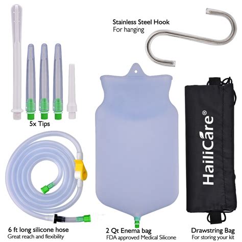 Kit De Limpieza Anal Y Vaginal Bolsas De Enema De Silicona Reutilizables Irrigador Femenino