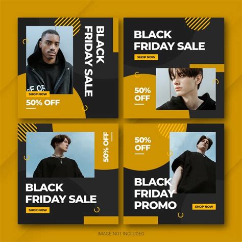 Premium Psd Black Friday Campaign Instagram Post Bundle Template