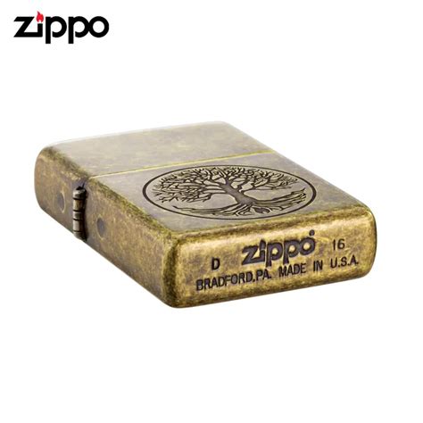 Zippo Tree Of Life Design Antique Brass Pocket Lighter Zippo