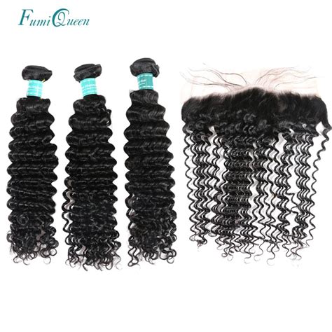 Ali Fumi Queen Hair Product Brazilian Deep Wave Human Hair Weaves