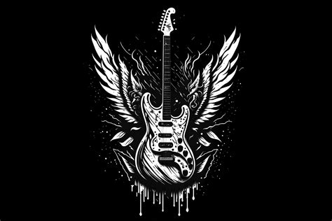 Guitar And Wings Graphic By Art On Demand Creative Fabrica