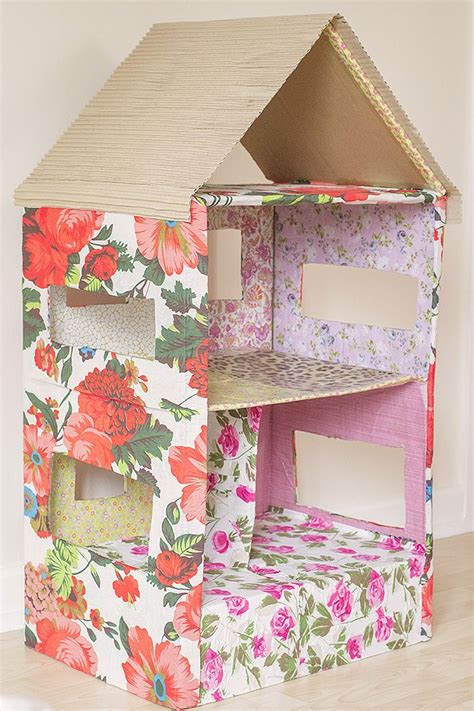 Making A Dolls House From A Cardboard Box Cardboard Box Houses