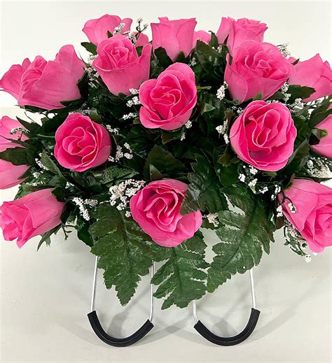 Amazon Small Dark Pink Rose Spring Cemetery Flowers For Headstone