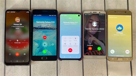 Incoming Call To Five Phones Lenovo Vibe Vs Honor 8A Samsung Galaxy