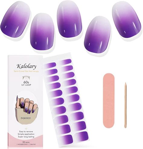 Kalolary Gel Nail Polish Strips Semi Cured Nail Gel Art Sticker