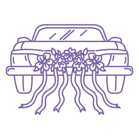 Diseño Png Y Svg De Decoración De Coche De Flores Moradas Para Camisetas