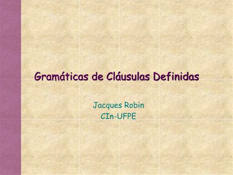 Ppt Gram Ticas De Cl Usulas Definidas Powerpoint Presentation Free