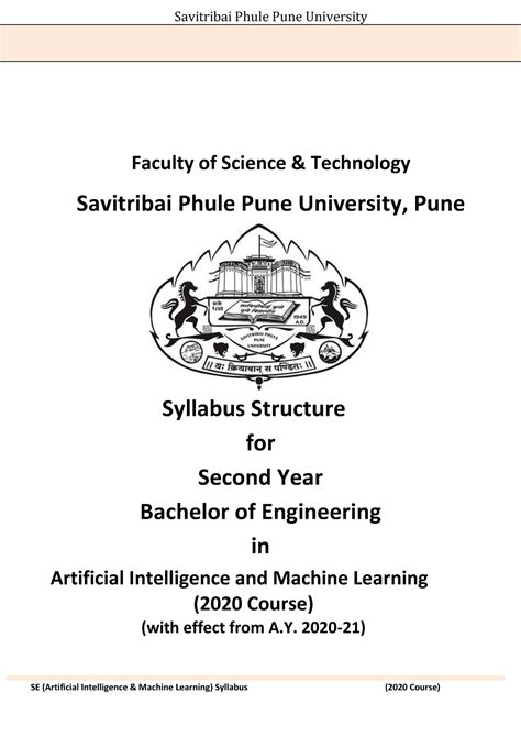 Se Artificial Intelligence And Machine Learning Syllabus 2020 Course