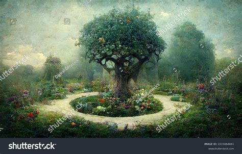 Garden Of Eden With The Tree Of Life Tree Of Knoledge Beautiful