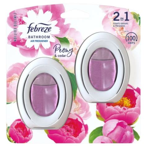 Febreze Bathroom Continuous Air Freshener Peony And Cedar 2ct Dunnes Stores