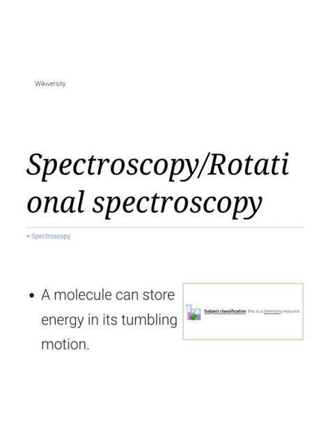 Spectroscopy - Rotational Spectroscopy - Wikiversity | PDF | Rotation ...