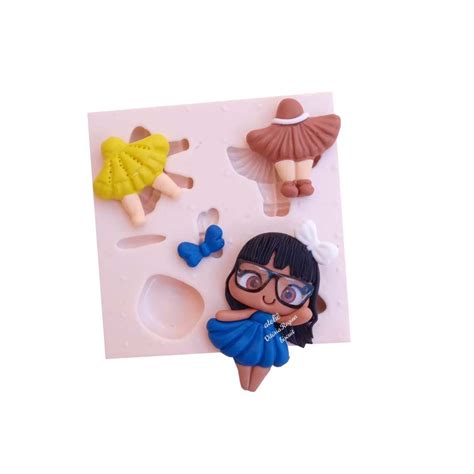 Molde De Silicone Cod P Menina Aplique De Corpinho Cm G