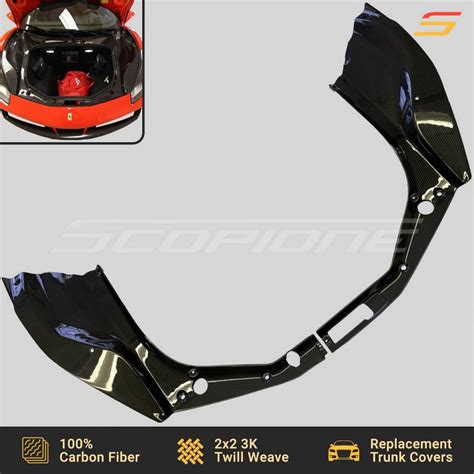 Scopione Carbon Fiber Side Bonnet Trunk Covers For Ferrari Gtb Spider